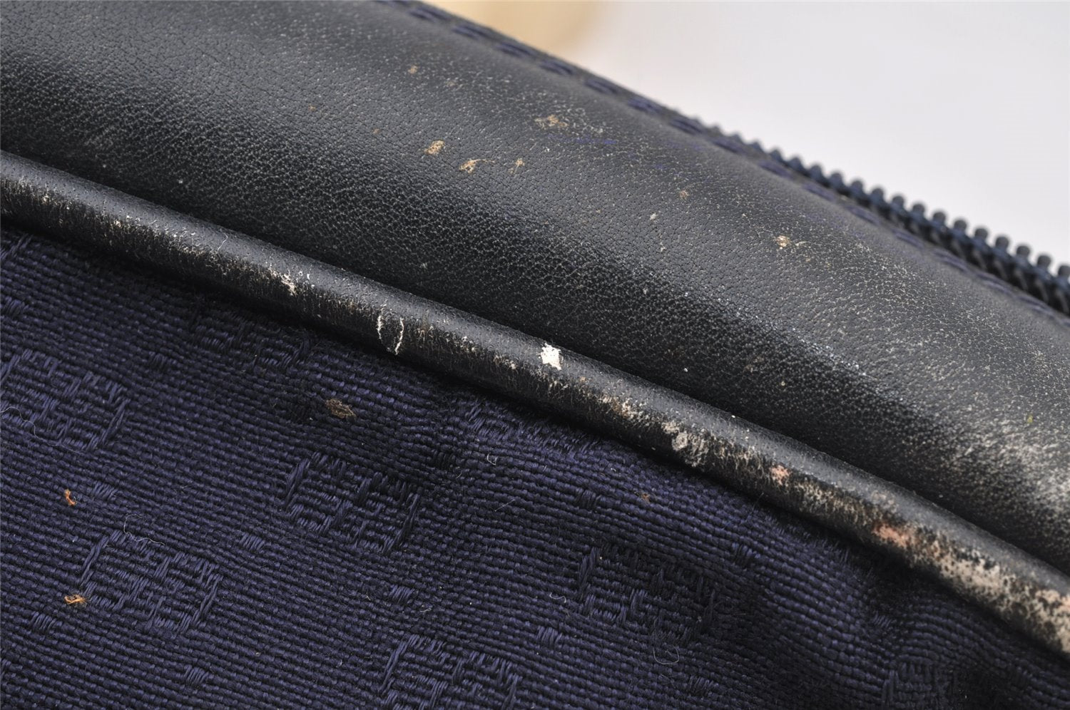 Authentic GUCCI Sherry Line Micro GG Canvas Leather Shoulder Bag Navy Blue 8377I