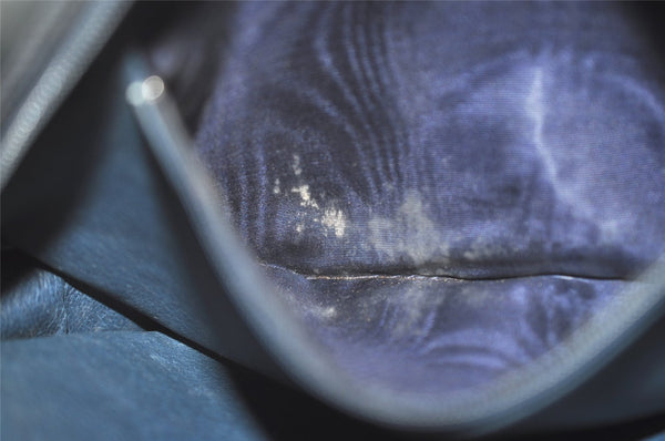 Authentic GUCCI Sherry Line Micro GG Canvas Leather Shoulder Bag Navy Blue 8377I