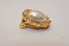 Authentic Christian Dior Rhinestone Imitation Pearl Clip-on Earrings Gold 8378J