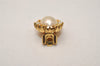 Authentic Christian Dior Rhinestone Imitation Pearl Clip-on Earrings Gold 8378J