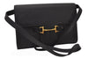 Authentic GUCCI Horsebit Vintage Shoulder Hand Bag Purse Leather Black 8380I