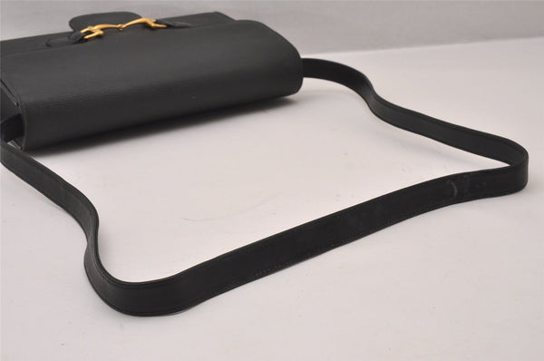 Authentic GUCCI Horsebit Vintage Shoulder Hand Bag Purse Leather Black 8380I