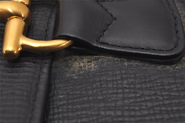 Authentic GUCCI Horsebit Vintage Shoulder Hand Bag Purse Leather Black 8380I