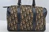 Authentic Christian Dior Trotter Hand Boston Bag Canvas Leather Blue Junk 8383I