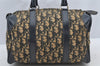 Authentic Christian Dior Trotter Hand Boston Bag Canvas Leather Blue Junk 8383I