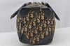 Authentic Christian Dior Trotter Hand Boston Bag Canvas Leather Blue Junk 8383I