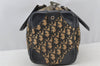 Authentic Christian Dior Trotter Hand Boston Bag Canvas Leather Blue Junk 8383I
