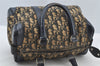 Authentic Christian Dior Trotter Hand Boston Bag Canvas Leather Blue Junk 8383I