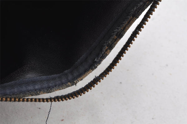 Authentic Christian Dior Trotter Hand Boston Bag Canvas Leather Blue Junk 8383I