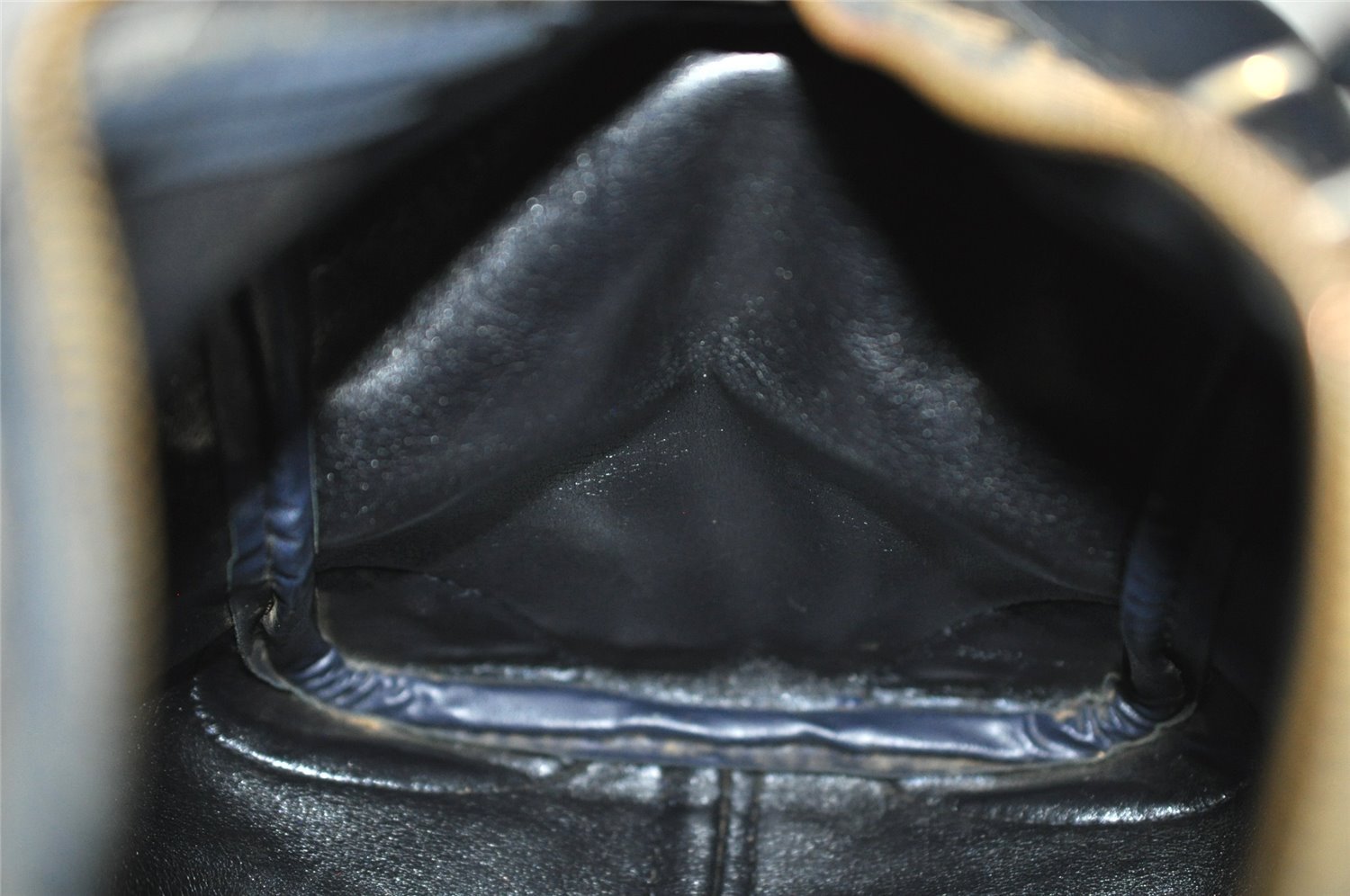 Authentic Christian Dior Trotter Hand Boston Bag Canvas Leather Blue Junk 8383I