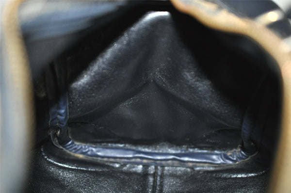 Authentic Christian Dior Trotter Hand Boston Bag Canvas Leather Blue Junk 8383I