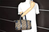 Authentic Christian Dior Trotter Hand Boston Bag Canvas Leather Blue Junk 8383I