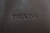 Authentic PRADA Leather Nappa Plastic Shoulder Hand Bag Brown 8385J