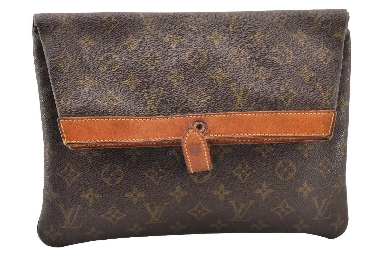Auth Louis Vuitton Monogram Pochette Pliante Clutch Hand Bag Old Model LV 8386I