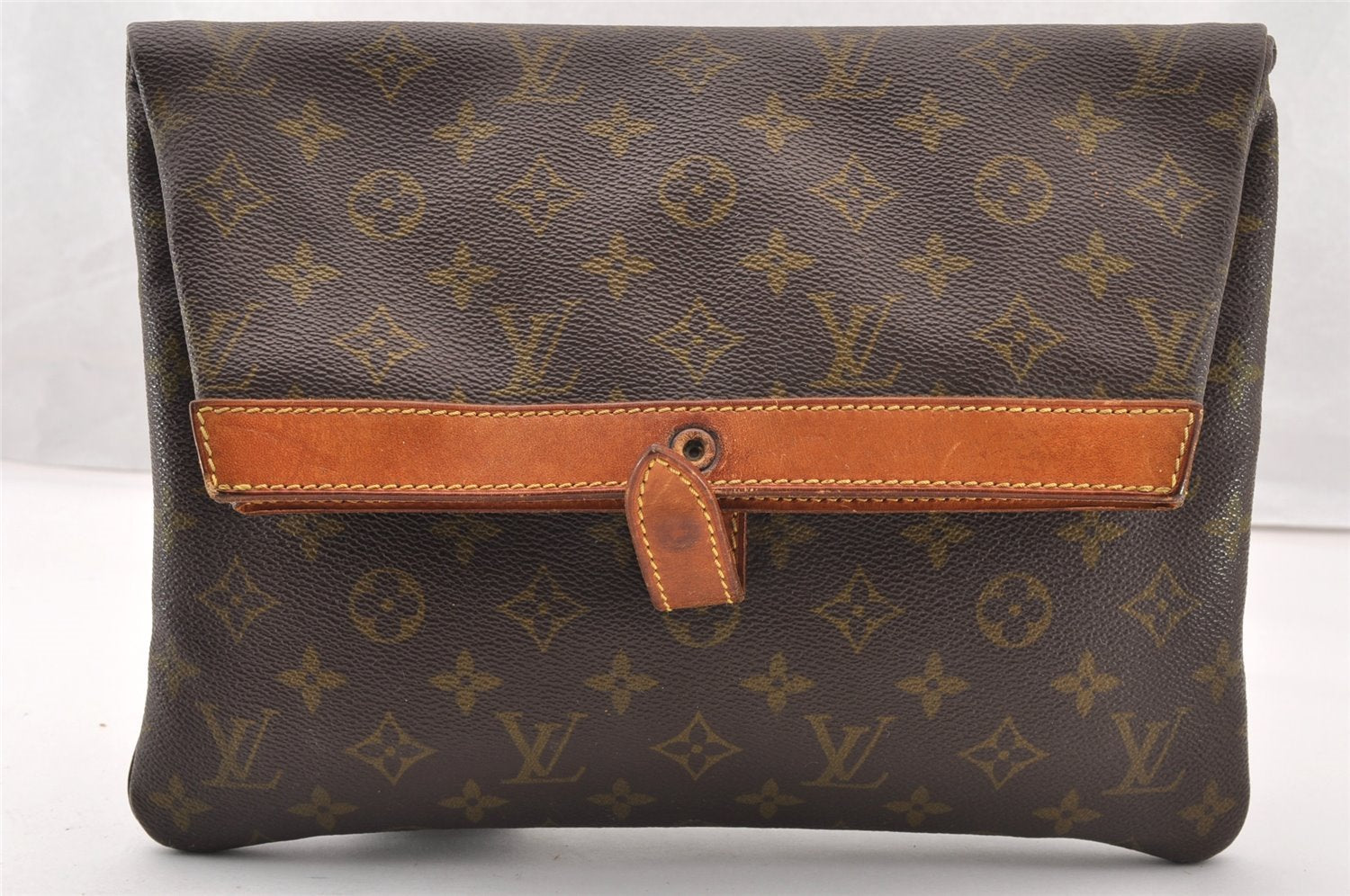 Auth Louis Vuitton Monogram Pochette Pliante Clutch Hand Bag Old Model LV 8386I