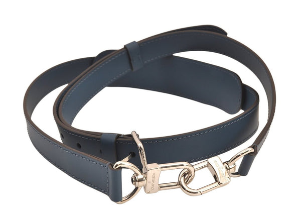 Authentic Louis Vuitton Leather Shoulder Strap Blue 50.2-60" LV 8386M