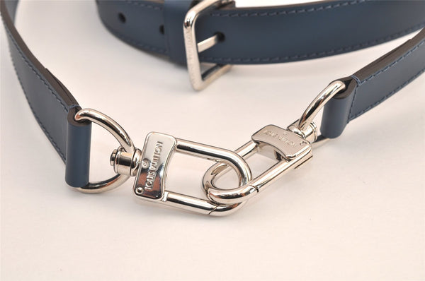 Authentic Louis Vuitton Leather Shoulder Strap Blue 50.2-60" LV 8386M