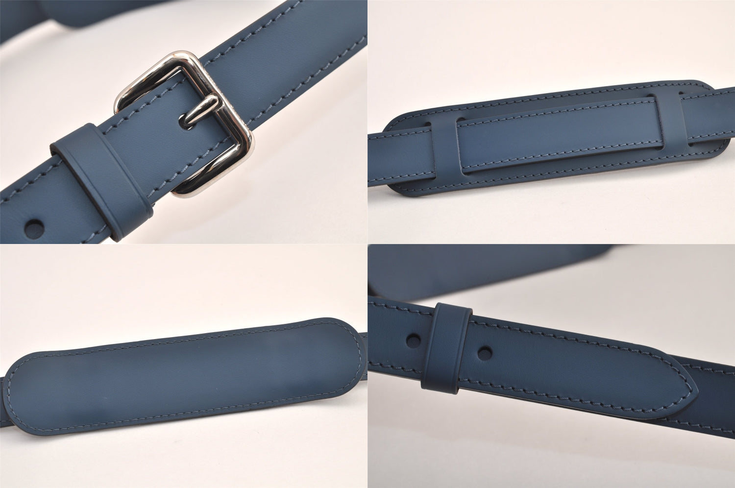 Authentic Louis Vuitton Leather Shoulder Strap Blue 50.2-60