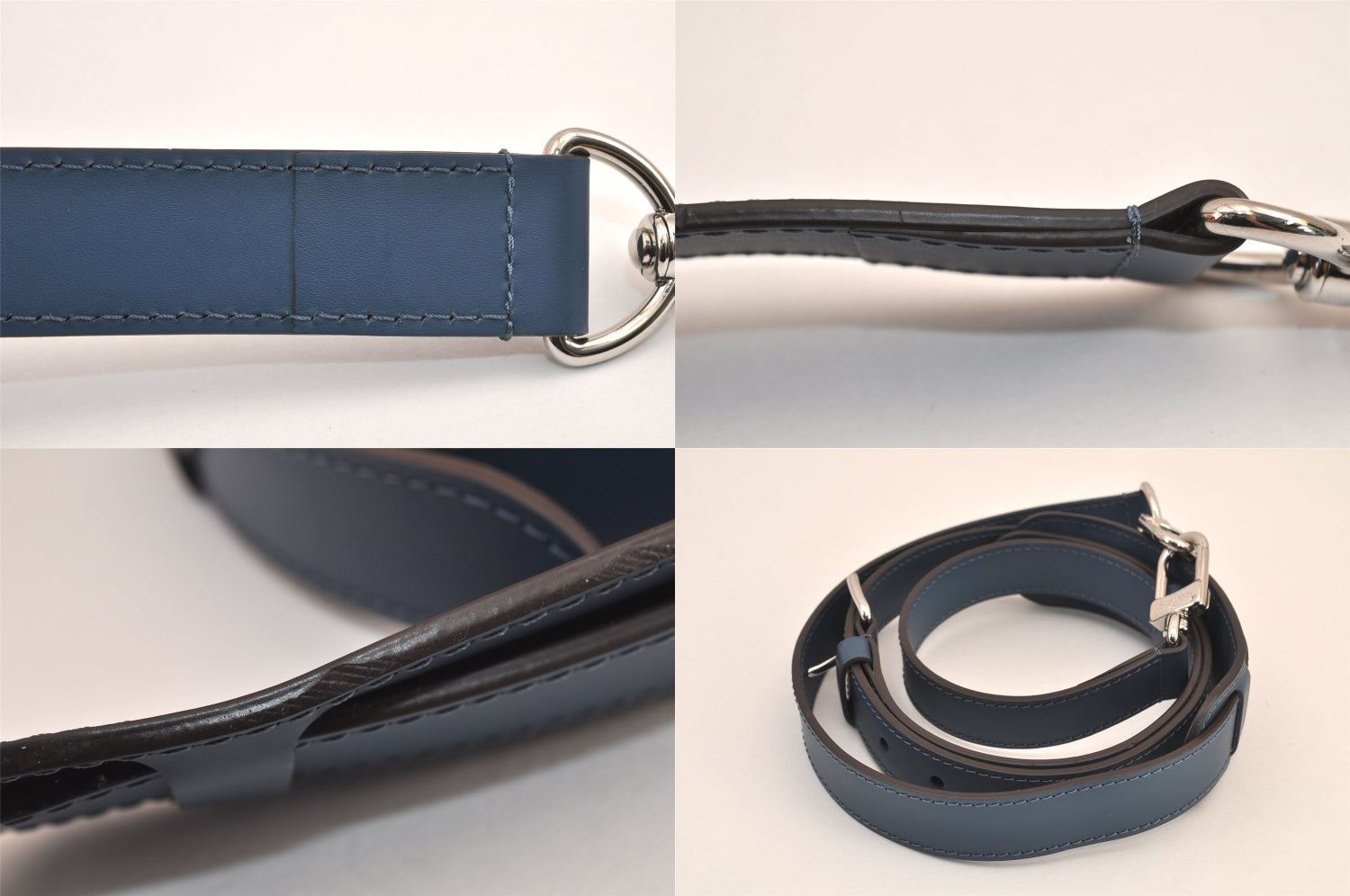 Authentic Louis Vuitton Leather Shoulder Strap Blue 50.2-60