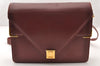 Authentic Cartier Must de Cartier Leather Shoulder Cross Bag Bordeaux Red 8388I