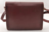 Authentic Cartier Must de Cartier Leather Shoulder Cross Bag Bordeaux Red 8388I