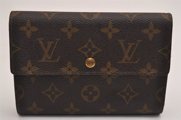 Authentic Louis Vuitton Monogram Porte Tresor Etui Papier Wallet M61202 LV 8391J