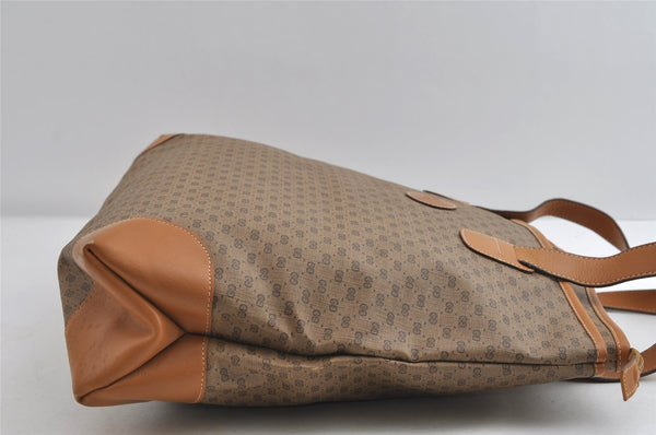 Authentic GUCCI Vintage Micro GG PVC Leather Shoulder Tote Bag Brown Junk 8392I