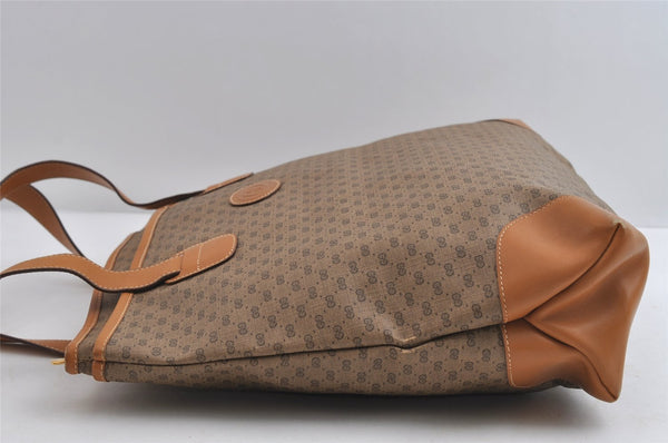 Authentic GUCCI Vintage Micro GG PVC Leather Shoulder Tote Bag Brown Junk 8392I