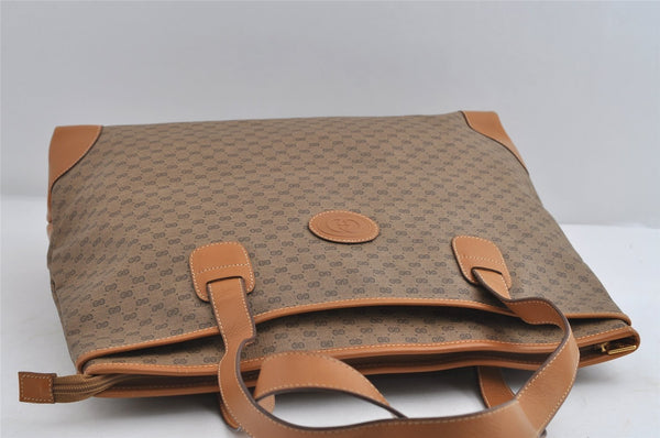 Authentic GUCCI Vintage Micro GG PVC Leather Shoulder Tote Bag Brown Junk 8392I