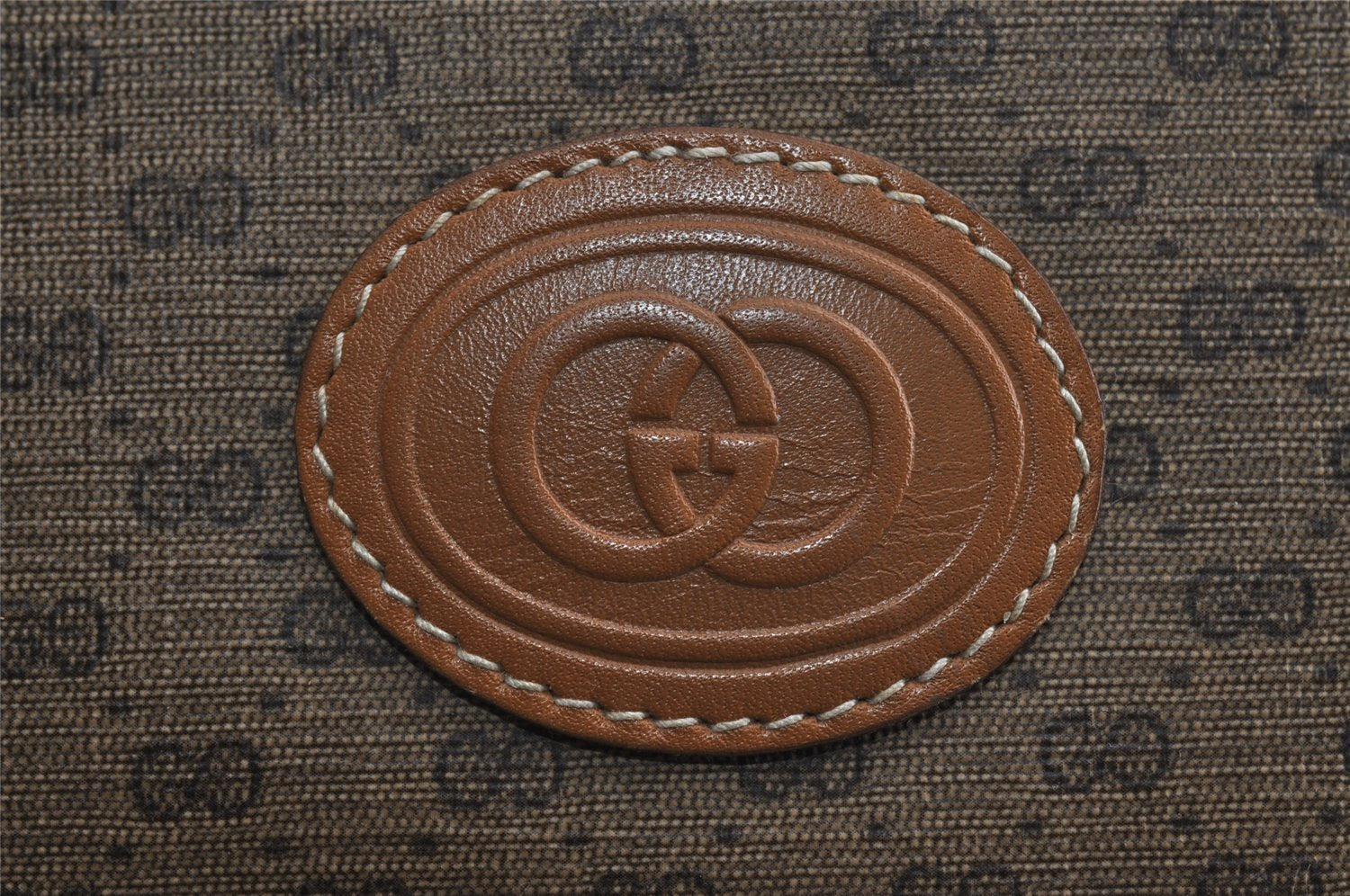 Authentic GUCCI Vintage Micro GG PVC Leather Shoulder Tote Bag Brown Junk 8392I