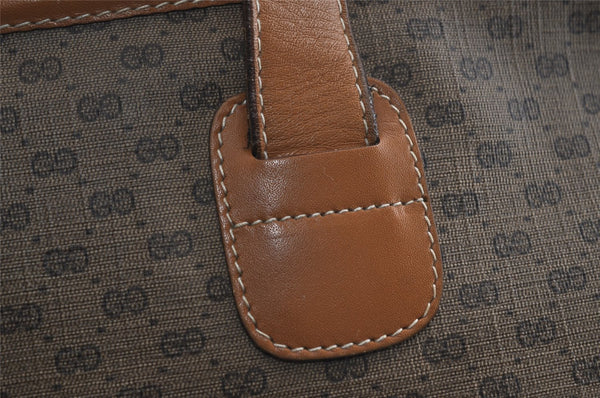 Authentic GUCCI Vintage Micro GG PVC Leather Shoulder Tote Bag Brown Junk 8392I