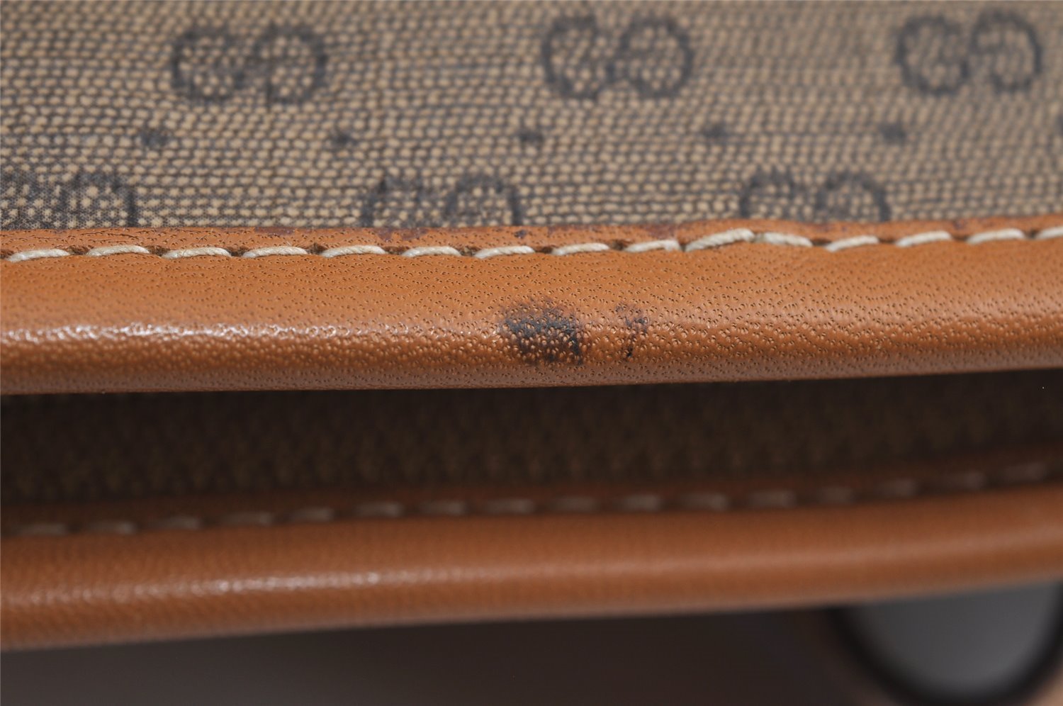 Authentic GUCCI Vintage Micro GG PVC Leather Shoulder Tote Bag Brown Junk 8392I