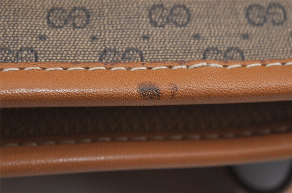 Authentic GUCCI Vintage Micro GG PVC Leather Shoulder Tote Bag Brown Junk 8392I