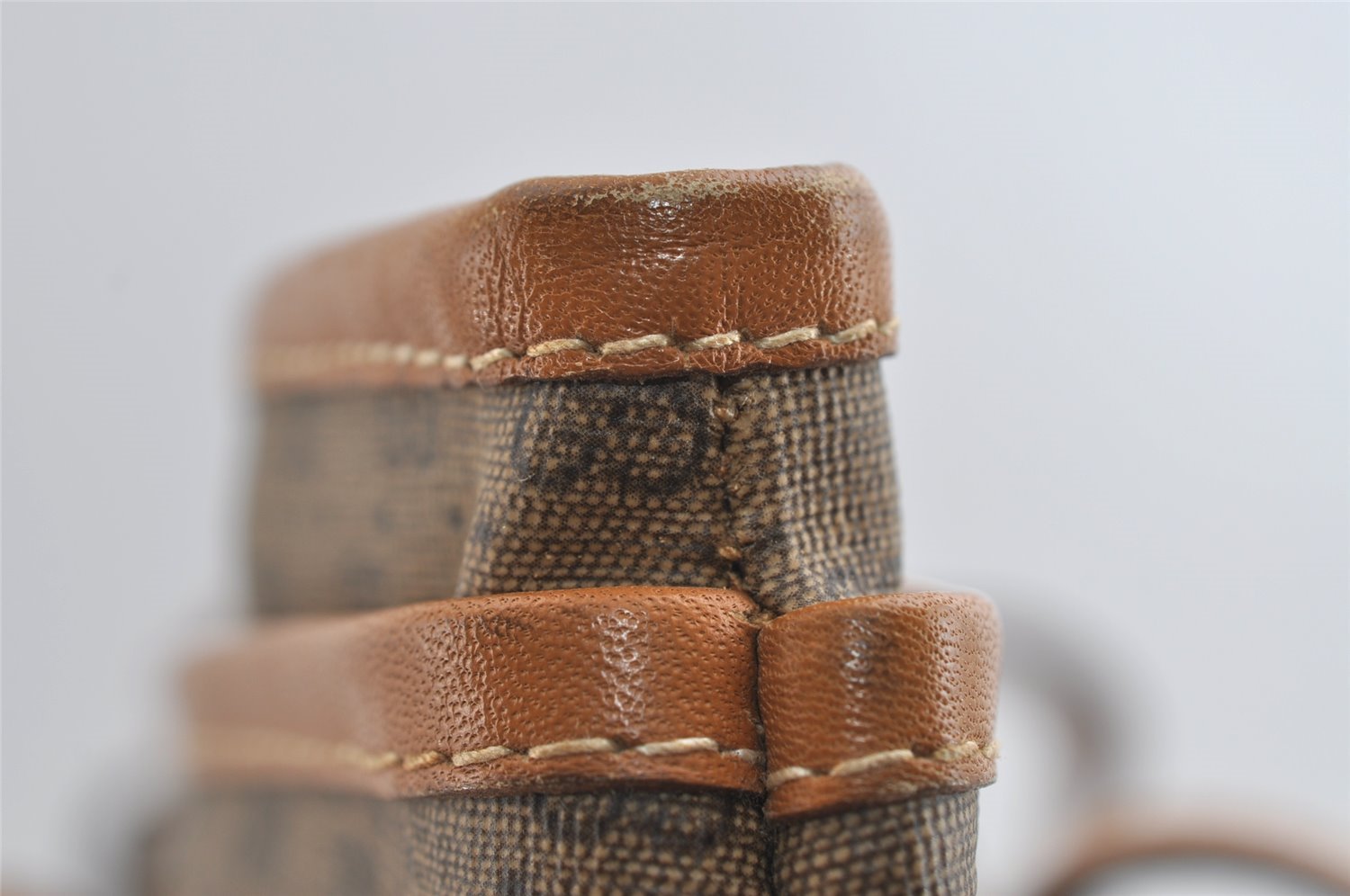 Authentic GUCCI Vintage Micro GG PVC Leather Shoulder Tote Bag Brown Junk 8392I