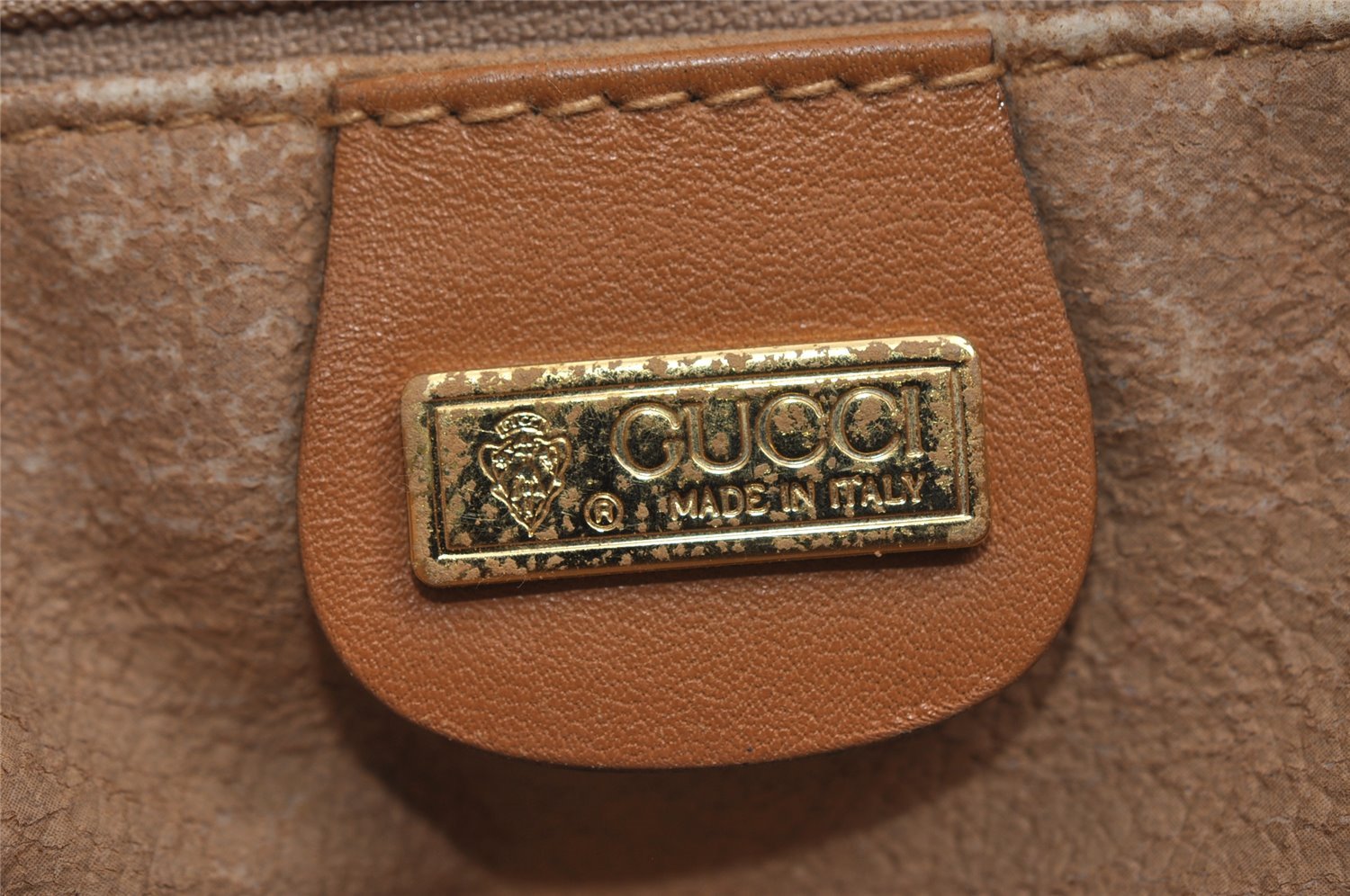 Authentic GUCCI Vintage Micro GG PVC Leather Shoulder Tote Bag Brown Junk 8392I