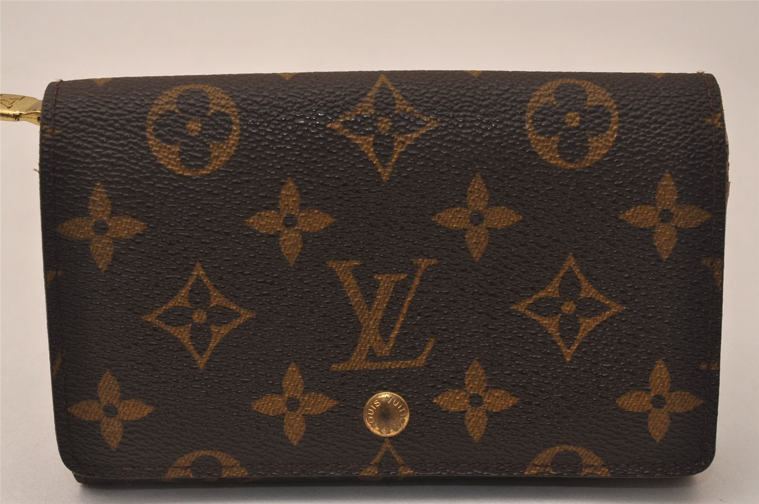 Auth Louis Vuitton Monogram Porte Monnaie Billets Tresor Wallet M61730 LV 8392J