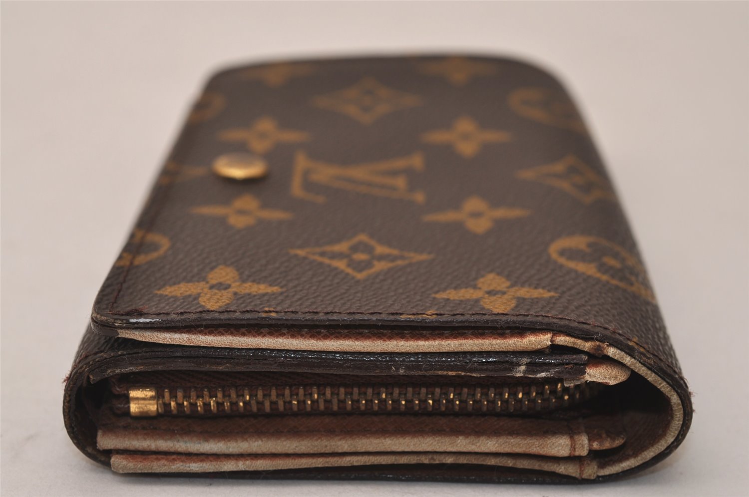 Auth Louis Vuitton Monogram Porte Monnaie Billets Tresor Wallet M61730 LV 8392J