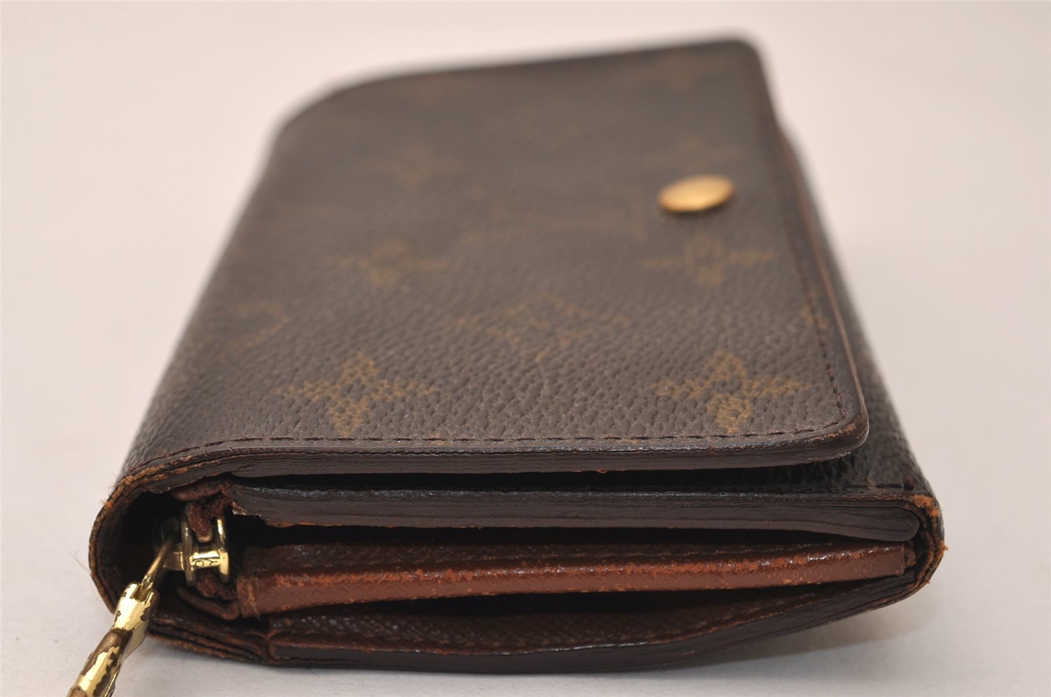 Auth Louis Vuitton Monogram Porte Monnaie Billets Tresor Wallet M61730 LV 8393J