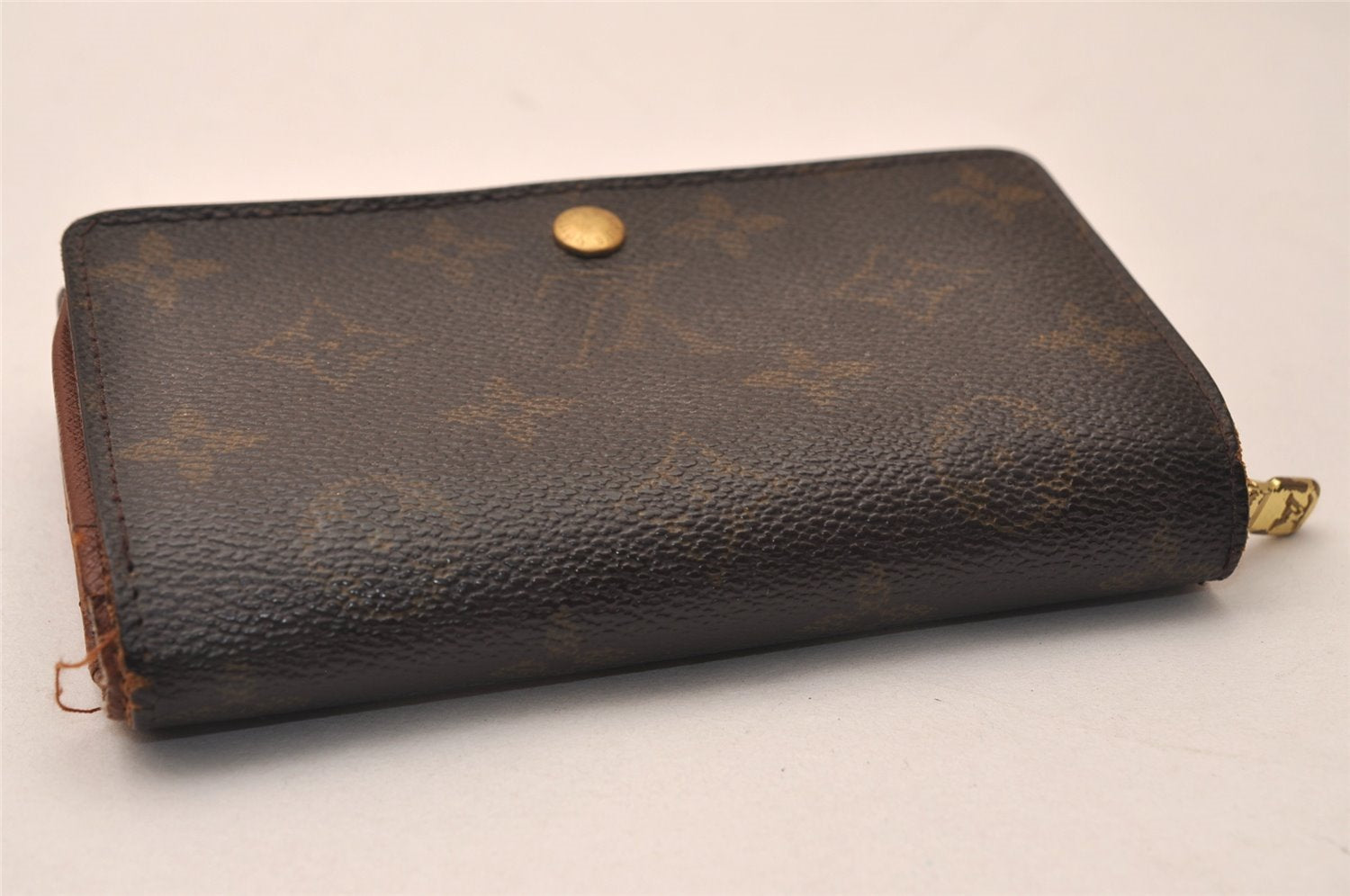 Auth Louis Vuitton Monogram Porte Monnaie Billets Tresor Wallet M61730 LV 8393J