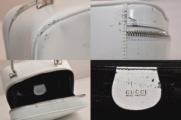 Authentic GUCCI Bamboo 2Way Shoulder Hand Bag Purse Leather White Junk 8395M