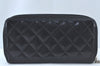 Authentic CHANEL Calf Skin Cambon Line CC Long Wallet Purse Black Junk 8397J