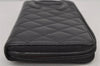 Authentic CHANEL Calf Skin Cambon Line CC Long Wallet Purse Black Junk 8397J