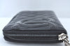 Authentic CHANEL Calf Skin Cambon Line CC Long Wallet Purse Black Junk 8397J