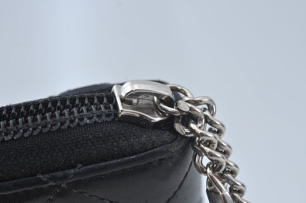 Authentic CHANEL Calf Skin Cambon Line CC Long Wallet Purse Black Junk 8397J
