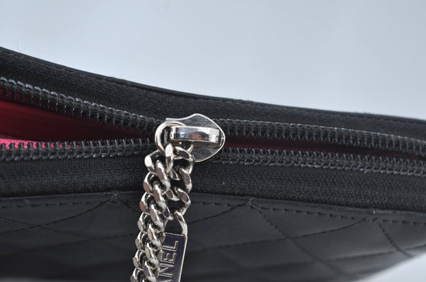 Authentic CHANEL Calf Skin Cambon Line CC Long Wallet Purse Black Junk 8397J