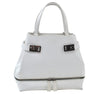 Authentic Salvatore Ferragamo Gancini Leather Hand Tote Bag Purse White 8398I