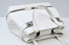 Authentic Salvatore Ferragamo Gancini Leather Hand Tote Bag Purse White 8398I
