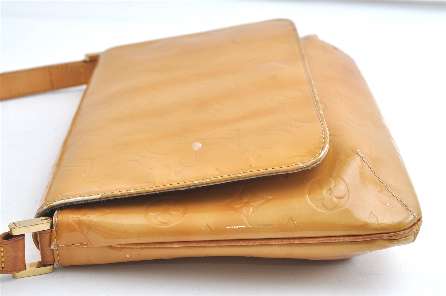 Auth Louis Vuitton Vernis Thompson Street Shoulder Bag Yellow M91008 LV 8398J