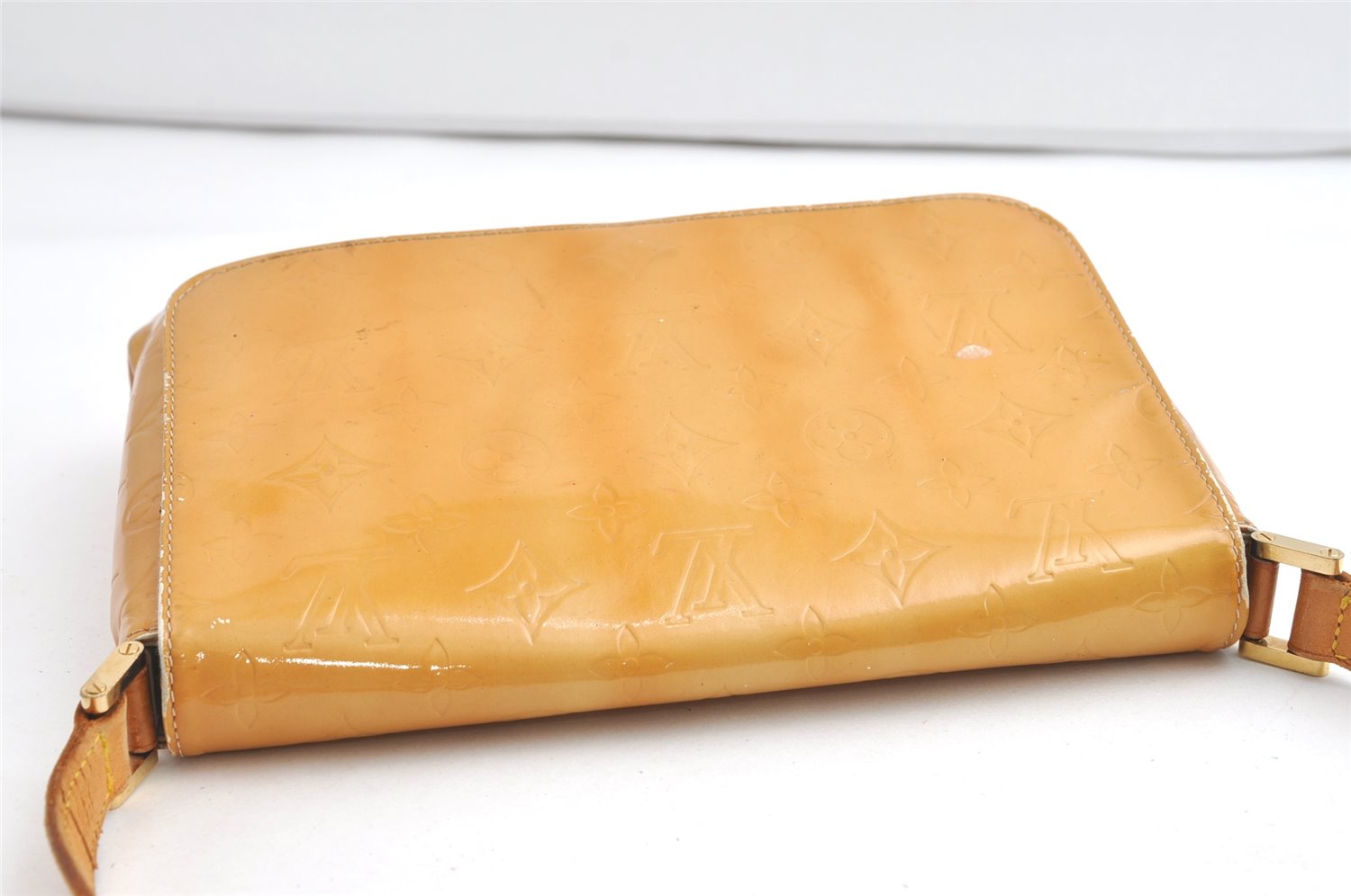 Auth Louis Vuitton Vernis Thompson Street Shoulder Bag Yellow M91008 LV 8398J