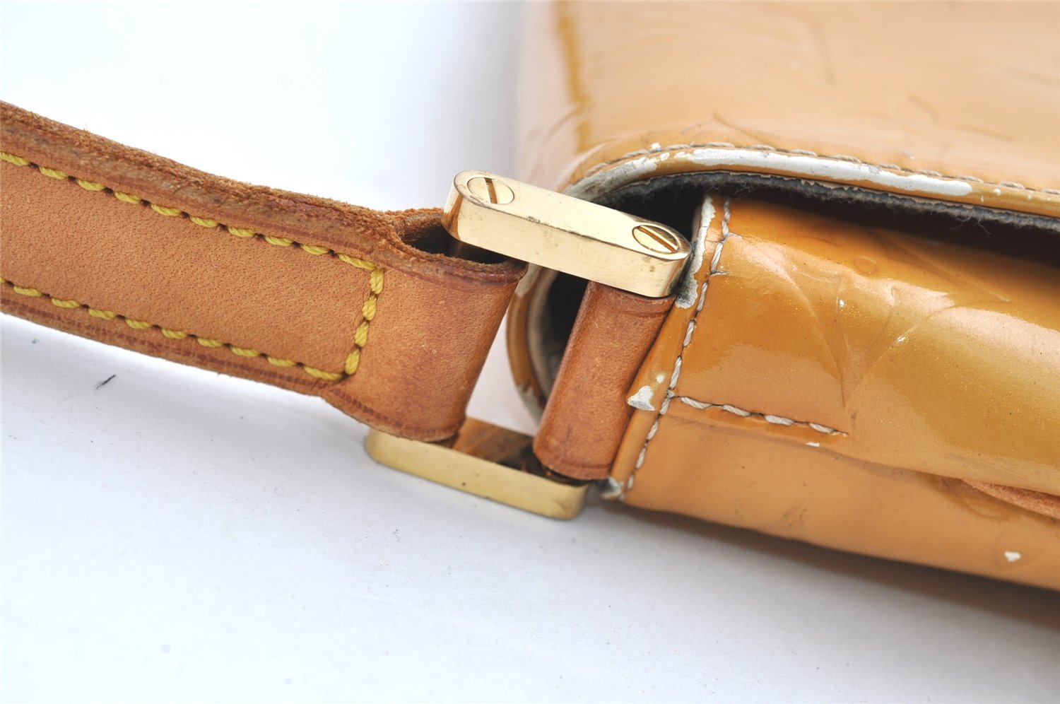 Auth Louis Vuitton Vernis Thompson Street Shoulder Bag Yellow M91008 LV 8398J